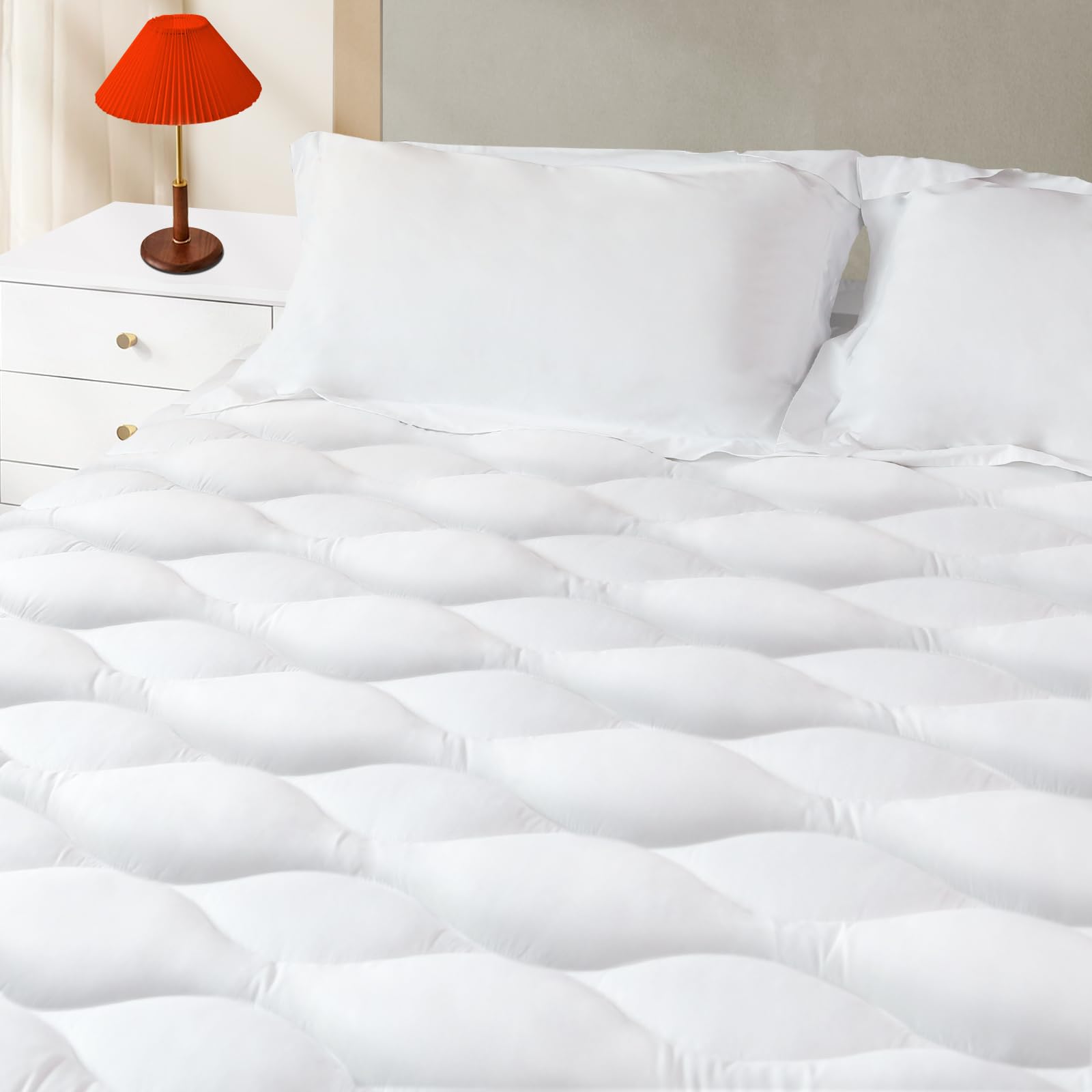Kayfia Twin Mattress Pad, Quilted &Breathable Mattress Topper Twin Size With 3D+7D Snow Down Alternative Fill, Cooling Pillow To